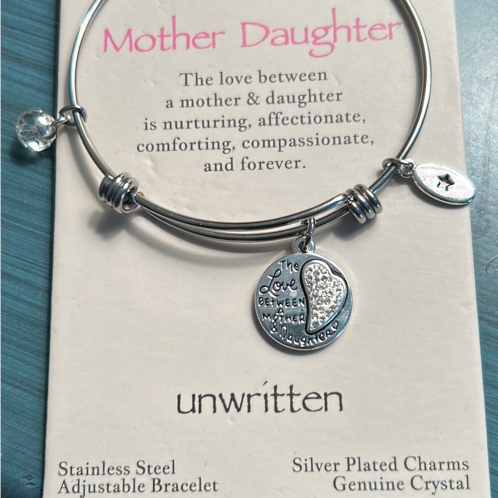 Brand new mother daughter charm bracelet in silver